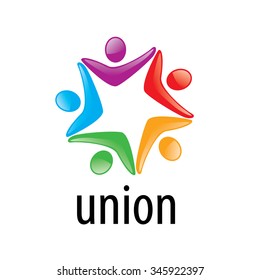 Abstract vector logo colored people in the Union