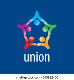 Abstract vector logo colored people in the Union