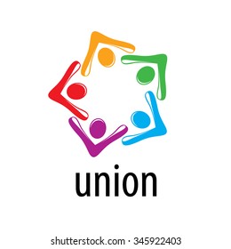 Abstract vector logo colored people in the Union