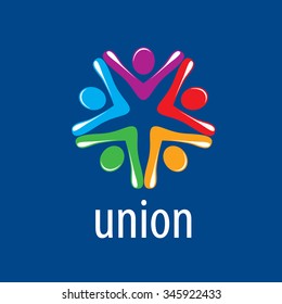 Abstract vector logo colored people in the Union