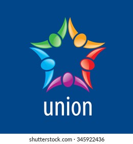 Abstract vector logo colored people in the Union
