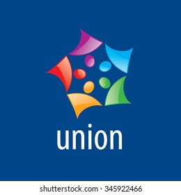 Abstract vector logo colored people in the Union