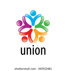 Abstract vector logo colored people in the Union