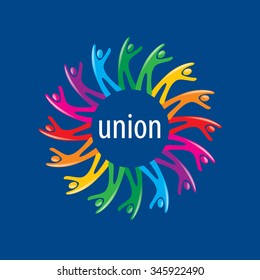 Abstract vector logo colored people in the Union