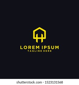 Abstract vector logo combines house and the letter H.