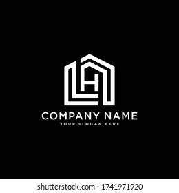 Abstract vector logo combines house and the letter H