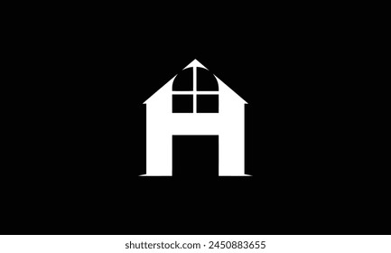 Abstract vector logo combines house and the letter H.