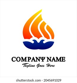 Abstract vector logo. Logo company. fiery flower illustration. Logo template for business. Simple and cool