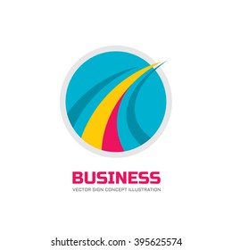 Abstract vector logo concept illustration. Circle and abstract lines. transport business corporation sign. Speed symbol. Design element.