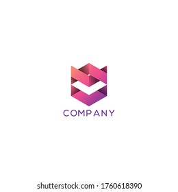 Logo del vector abstracto en un estilo contemporáneo