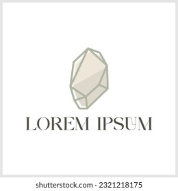 Logo del vector abstracto en un estilo contemporáneo. Piedra, formas geométricas, línea delgada.