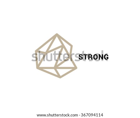 Abstract vector logo in a contemporary style. Stone, geometric shapes, thin line.