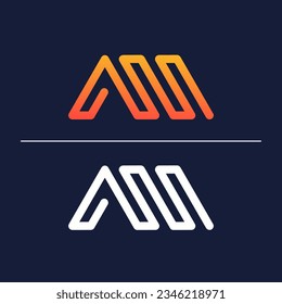 abstract vector logo design for company with line art style