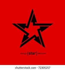 Abstract vector logo design element star with arrows