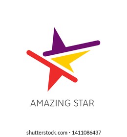 abstract vector logo. Design elements with star sign. Success symbol. Growth and start-up concept illustration