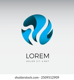 Projeto de logotipo vetorial abstrato formando uma esfera, negócio, empresa ou agência governamental