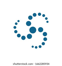 abstract vector logo design graphic template. swirl vector illustration. dotted whirl spiral
