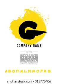 Abstract vector logo design with hand drawn letters. Hand written font. Good for restaurant, food industry, business or any  company insignia. Also may be used for print design. 