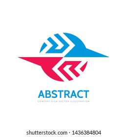 Abstract vector logo design. Planet icon. Business cooperation sign. Modern technology symbol. Power energy insignia.