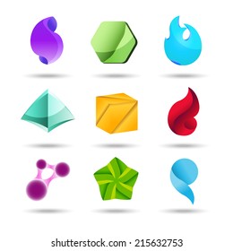 Abstract vector logo design set template with business card