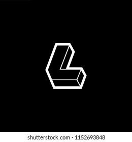 Abstract Vector Logo Design Template. Creative 3d L LL Concept Icon.