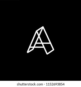Abstract Vector Logo Design Template. Creative 3d A AA Concept Icon.