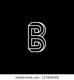 Abstract Vector Logo Design Template. Creative 3d B BB BBB Concept Icon.