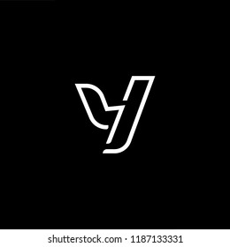 Abstract Vector Logo Design Template. Creative technology Y YY YJ JY  Concept 