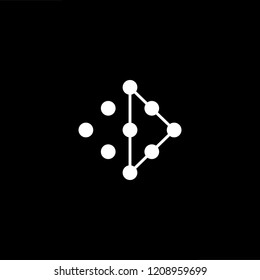 Abstract Vector Logo Design Template. Creative technology D Concept