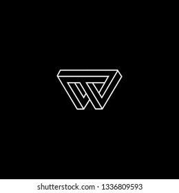 Abstract Vector Logo Design Template. Creative initial 3d W WW WV VW TW WT Concept Icon.