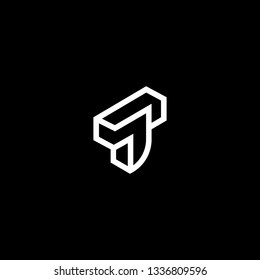 Abstract Vector Logo Design Template. Creative initial 3d T TT Concept Icon.