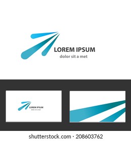 Abstract vector logo design template with business card