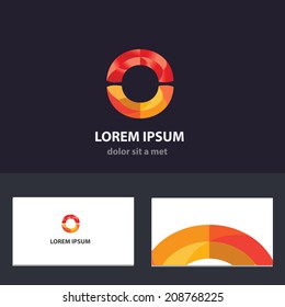 Abstract vector logo design template with business card