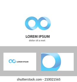 Abstract vector logo design template with business card