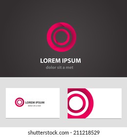 Abstract vector logo design template with business card