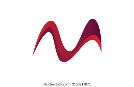 Abstract Vector Logo Design Template. Creative Wavy Concept Icon. Combination of Letter M