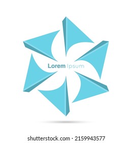 Abstrakte Design-Vorlage für Vektorgrafiken-Logo. Rotationssymbol für Propellerblatt.
