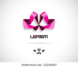 Abstract Vector Logo Design Template. Creative Flower Concept Icon