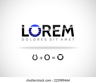 Abstract Vector Logo Design Template. Creative Horseshoe Concept Icon.