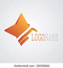 Abstract Vector Logo Design Template.  Business Technology  with Four Way Star  Icon . 