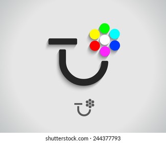 Abstract Vector Logo Design Template. Creative Concept Icon. Combination of Letter T or U