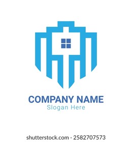 Abstract vector logo design template. Real estate logo.