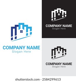 Abstract vector logo design template. Real estate logo.
