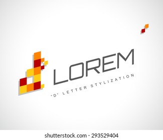 Abstract Vector Logo Design Template. Creative Concept Icon. Combination of Letter D