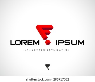 Abstract Vector Logo Design Template. Creative Concept Icon. Letter F Stylization 