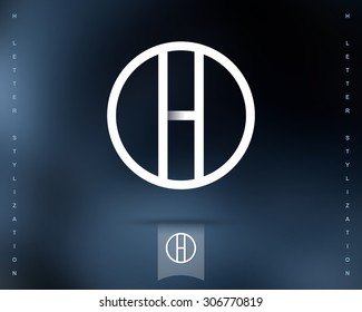 Abstract Vector Logo Design Template. Creative Concept Round Icon. Letter H Stylization 