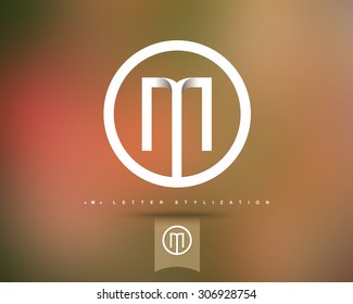 Abstract Vector Logo Design Template. Creative Concept Round Icon. Letter M Stylization 