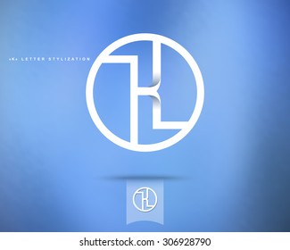 Abstract Vector Logo Design Template. Creative Concept Round Icon. Letter K Stylization 