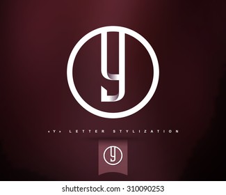 Abstract Vector Logo Design Template. Creative Concept Round Icon. Letter Y Stylization 