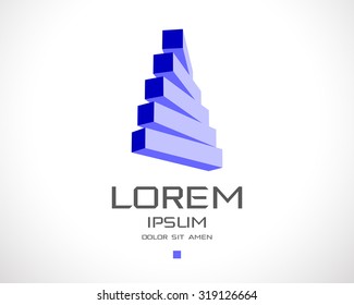 Abstract Vector Logo Design Template. Creative 3d Concept Icon